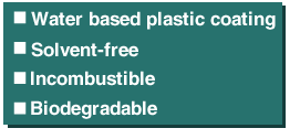 Plastic coating, solvent-free, incombustibility,biodegradability